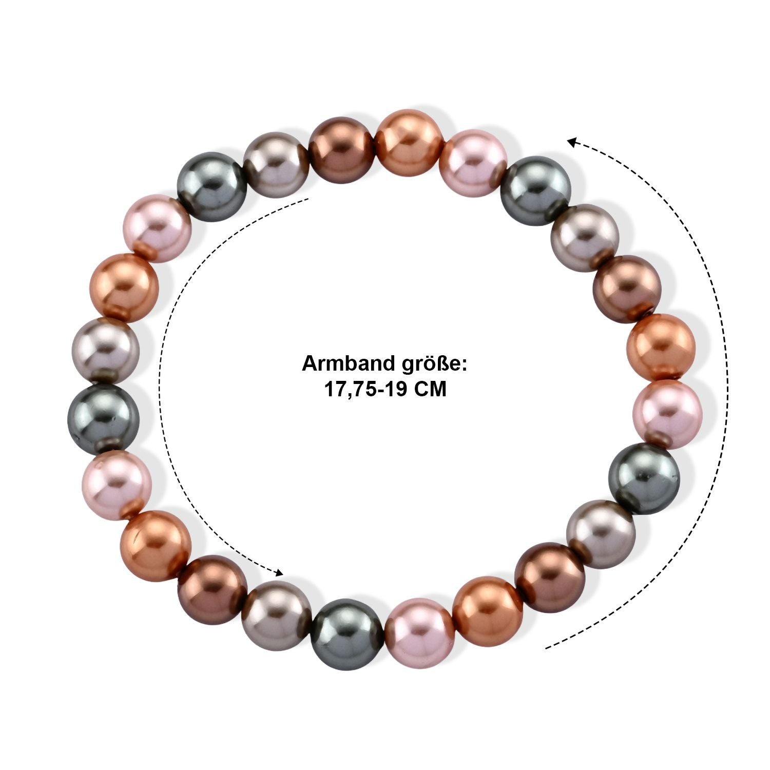 Mehrfarbige Muschelperlen Armband Flexibles cm