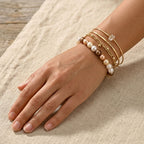 Mehrfarbige Muschelperlen Armband Flexibles cm
