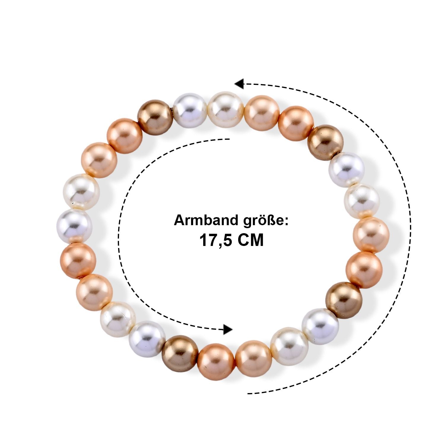 Mehrfarbige Muschelperlen Armband Flexibles cm