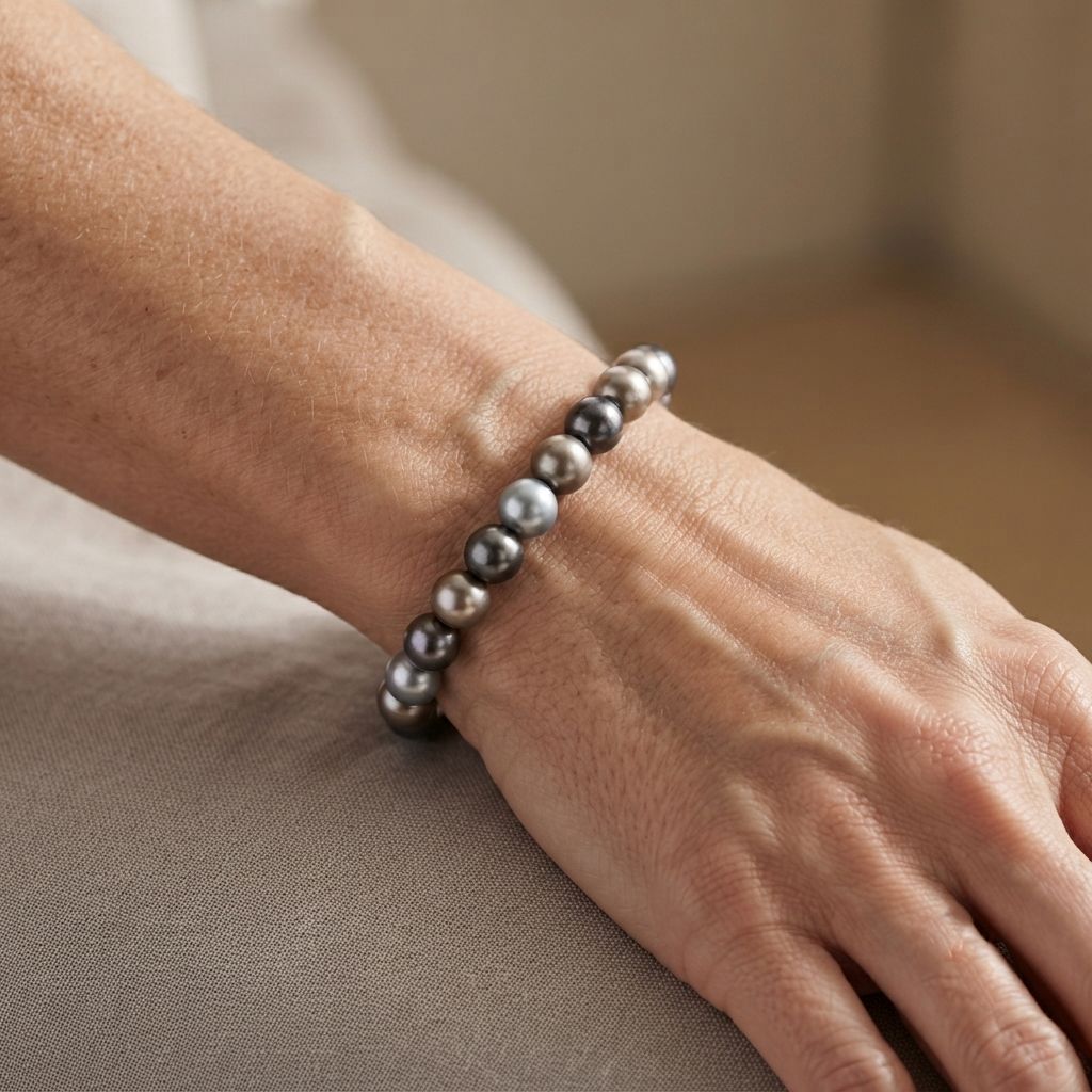 Mehrfarbige Muschelperlen Armband Flexibles cm