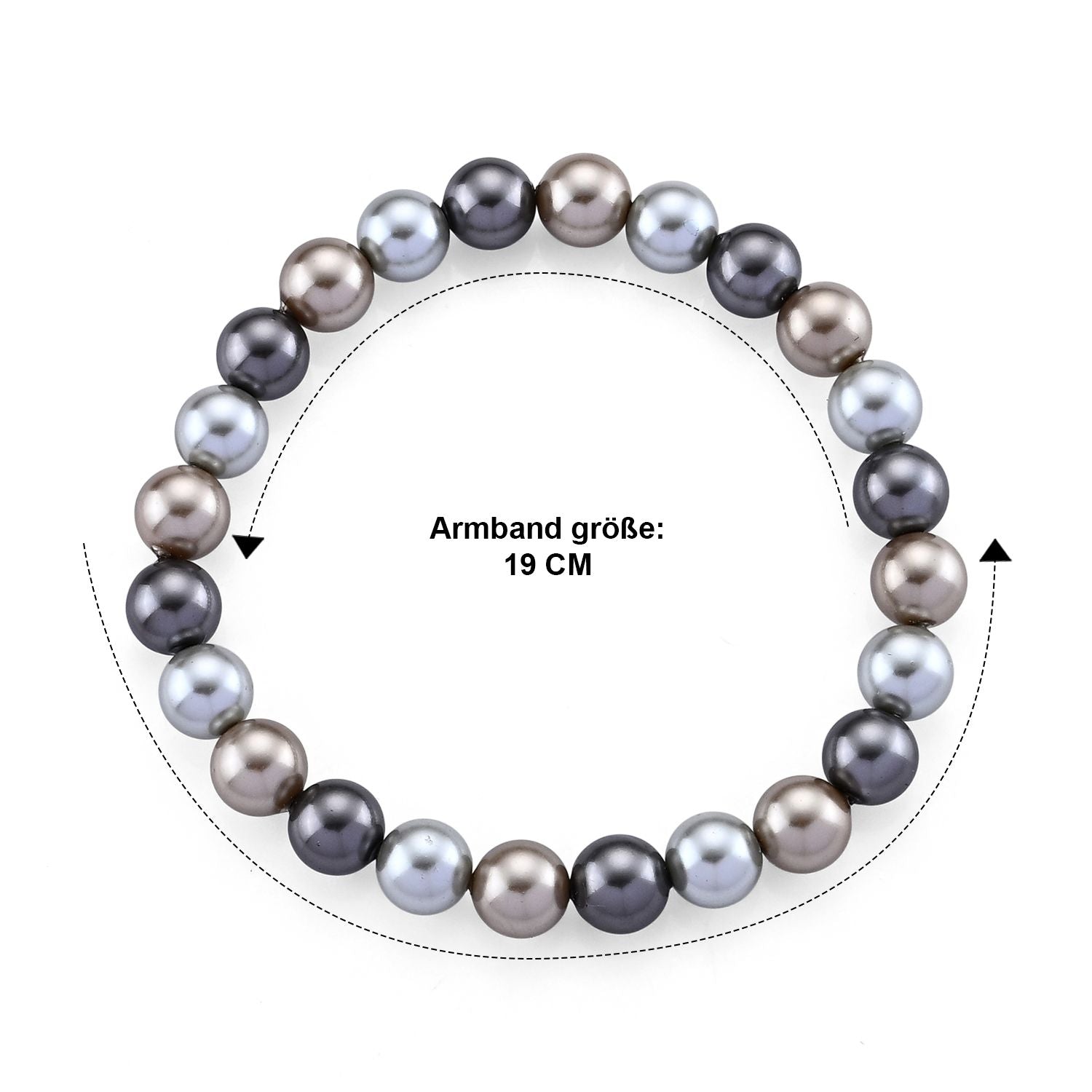 Mehrfarbige Muschelperlen Armband Flexibles cm