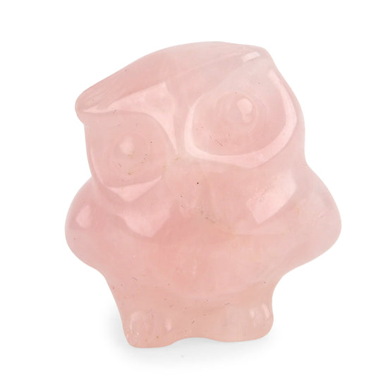 Owl-Rose Quartz-3.5*4cm Material: Semi precious stone