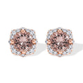 D'Joy AA Rosa Morganit, Moissanit Ohrringe 925 Silber 750 Roségold vermeil ca. 1,82 ct.
