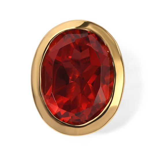 D'Joy Rubin Feuer Triplett Quarz Anhänger, 925 Silber 750 vergoldet - 1,50 ct.