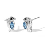 GP - AA Himmelblauer Topas, Kanchanaburi Blauer Saphir Ohrringe 925 Silber Platiniert ca. 0,68 ct.