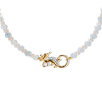 GP - Aquamarin, Süßwasser Perle (3.5-4mm) Halskette ca. 45 cm 925 Silber 750 Gelbgold vermeil