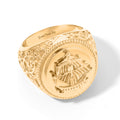 EVER TRUE Reine Bronze 750 Vergoldet Schiff-Motiv Ring (Größe 17.00) ca. 9,79g