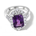 D'Joy AA Sambischer Amethyst, Moissanit Ring 925 Silber Rhodiniert (Größe 17.00) ca. 3,79 ct