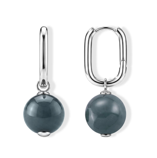 D'Joy Olmek Jadeit Ohrringe 925 Silber Rhodiniert ca. 30.00 ct