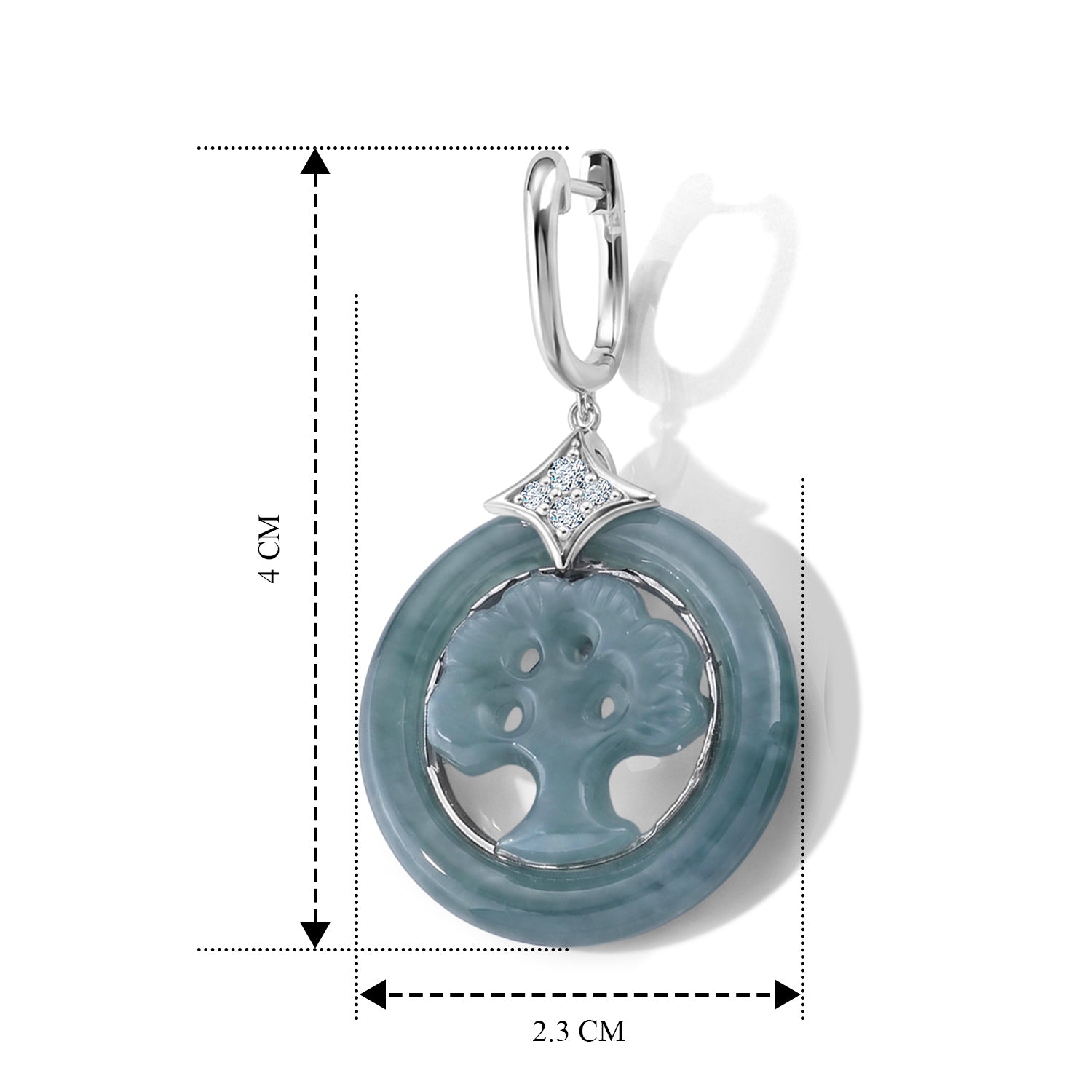 D'Joy Olmek Jadeit Ohrringe 925 Silber Rhodiniert ca. 86,20 ct.