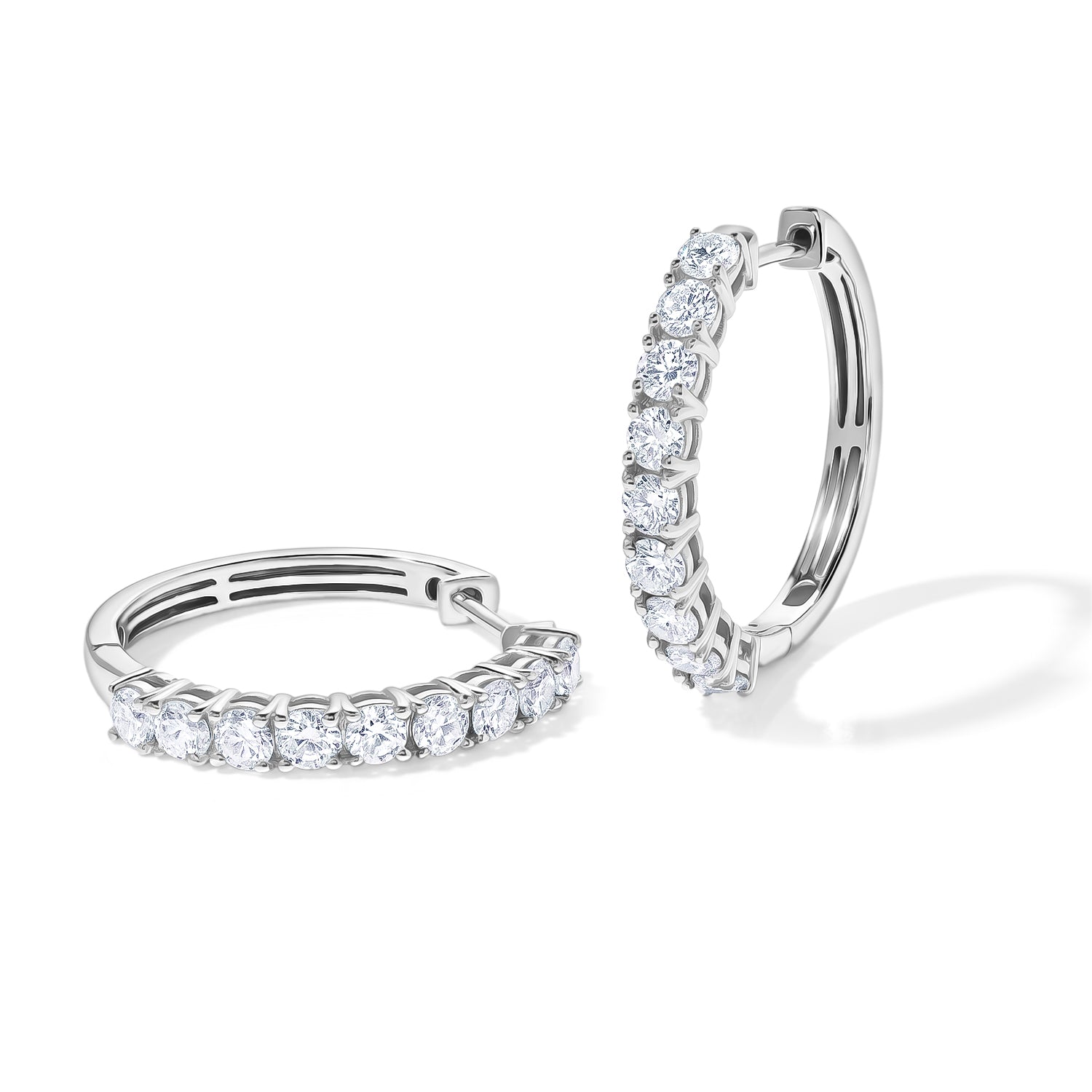 D'Joy Moissanit Ohrringe, 925 Silber rhodiniert - 1,80 ct.