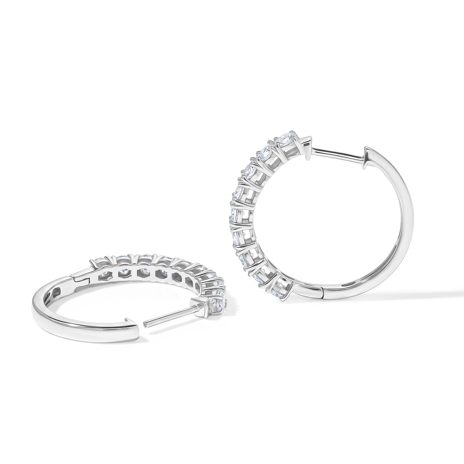 D'Joy Moissanit Ohrringe 925 Silber Rhodiniert ca. 1,80 ct.