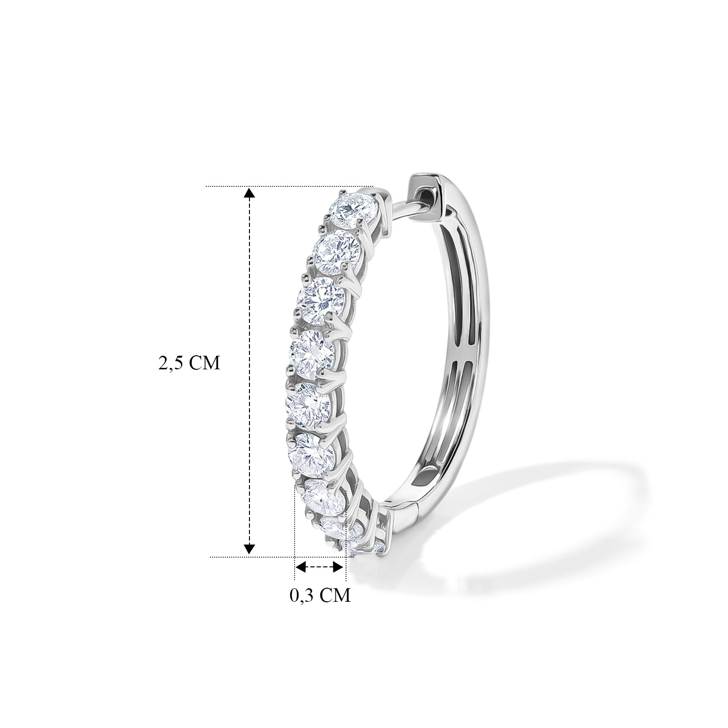 D'Joy Moissanit Ohrringe, 925 Silber rhodiniert - 1,80 ct.