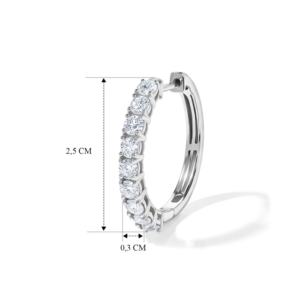 D'Joy Moissanit Ohrringe 925 Silber Rhodiniert ca. 1,80 ct.