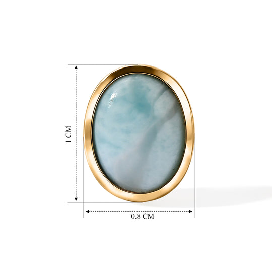 D'Joy AA Larimar Ohrringe 925 Silber 750 Vergoldet ca. 3.02 ct