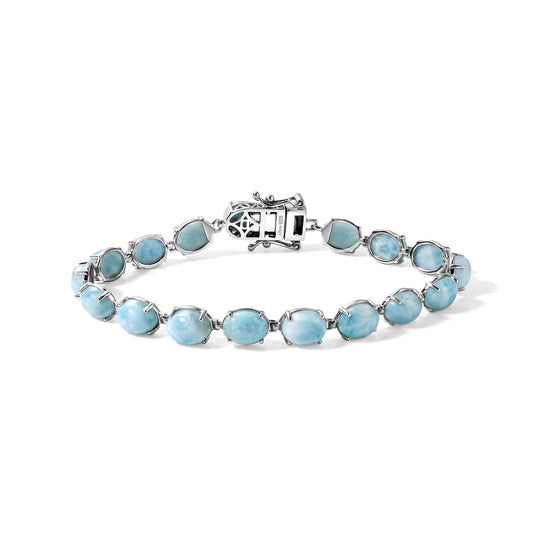 D'Joy AAA Larimar Armband ca. 18 cm 925 Silber Rhodiniert ca. 26,49 ct.