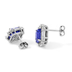 D'Joy Farbwechsel Fluorit und Moissanit Ohrringe, 925 Silber rhodiniert - 7,03 ct.