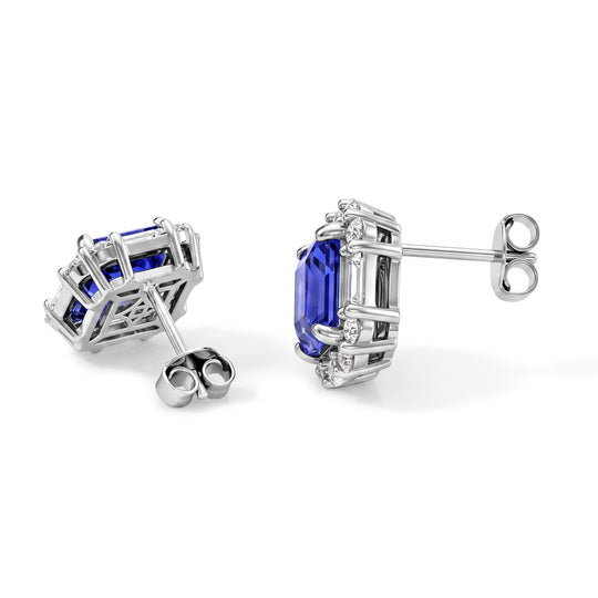 D'Joy Farbwechsel Fluorit und Moissanit Ohrringe, 925 Silber rhodiniert - 7,03 ct.