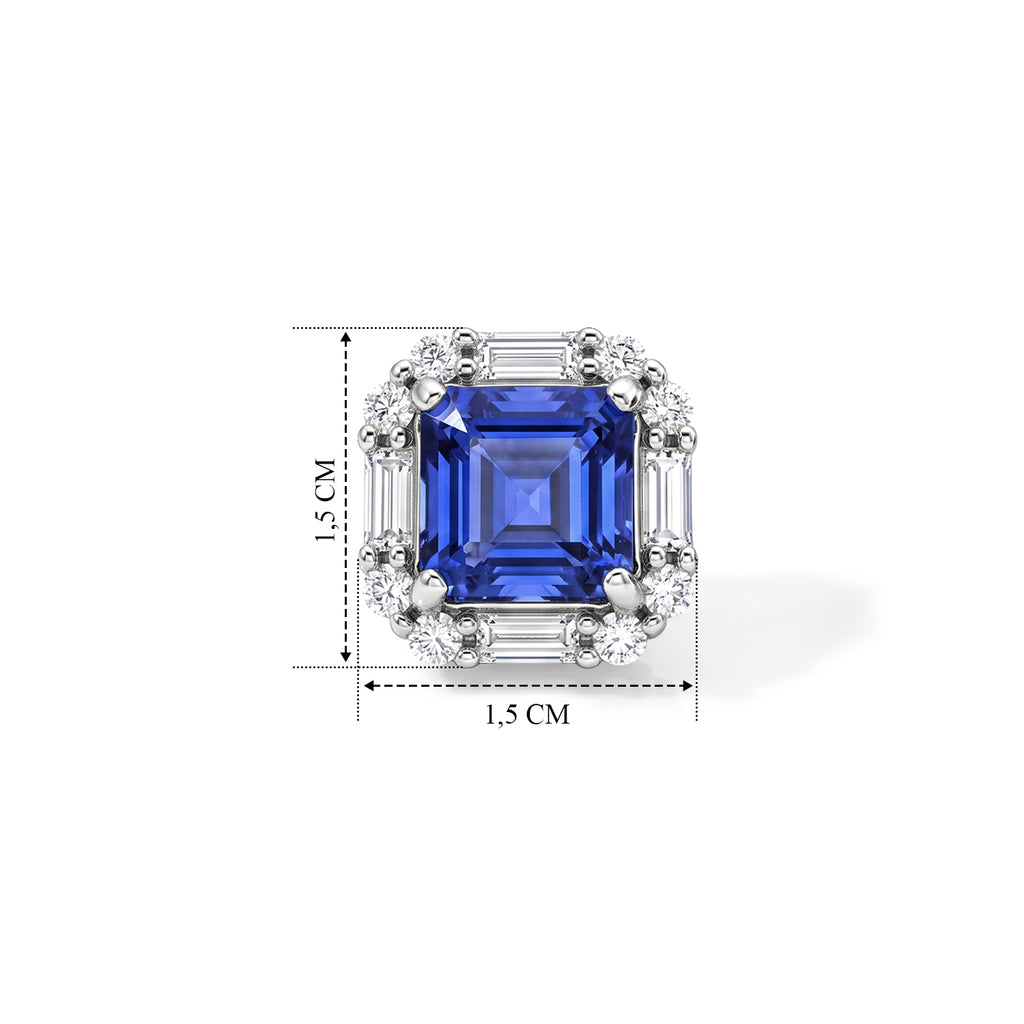 D'Joy Farbwechsel Fluorit und Moissanit Ohrringe, 925 Silber rhodiniert - 7,03 ct.