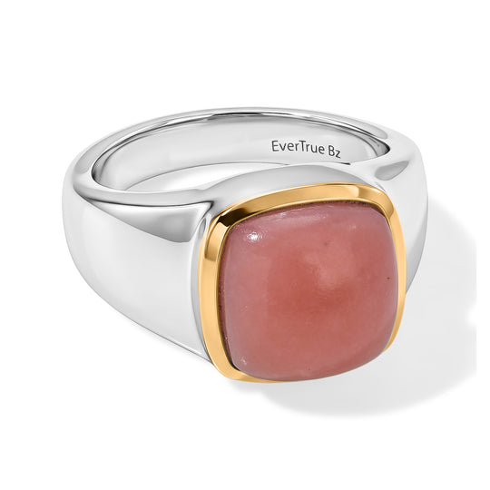 EverTrue AA peruanischer rosa Opal Ring, Bronze mit Platin E-Beschichtung - 4,20 ct.