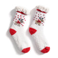 LIVMORE Sherpa-Kuschelsocken mit Rentiermotiv, 1 Paar, Weiß