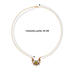 D'Joy AA Peridot, Roter Granat Halskette ca. 50 cm 925 Silber 750 Gelbgold vermeil ca. 3,82 ct.