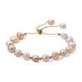 Mehrfarbige Süßwasser Perle Armband ca. Flexibles cm Nickelfreies Messing (10-15 Werktage Lieferzeit)
