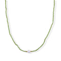 Peridot, Weiße Edison Perle (7-10mm) Halskette ca. 50 cm 316L Edelstahl Goldton (10-15 Werktage Lieferzeit) 30.01 ct