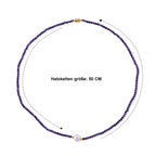 Afrikanischer Amethyst, Weiße Edison Perle (7-10mm) Halskette ca. 50 cm 316L Edelstahl Goldton 30.01 ct