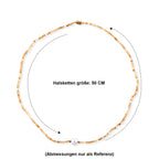 Citrin, Weiße Edison Perle (7-10mm) Halskette ca. 50 cm 316L Edelstahl Goldton 30.01 ct