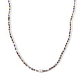 Mehrfarbige Edelsteine, Weiße Edison Perle (7-10mm) Halskette ca. 50 cm 316L Edelstahl Goldton 30.01 ct