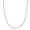 Aquamarin, Chinesische Akoya-Perle (5-6mm) Halskette ca. 50 cm 316L Edelstahl