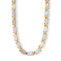 D'Joy AA natürliche, äthiopische Welo Opal 45cm Halskette, 925 Silber 750 Gelbgold Vermeil - 19,40 ct.