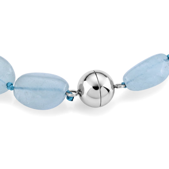 Aquamarin Armband ca. 19 cm 316L Edelstahl ca. 100,00 ct.