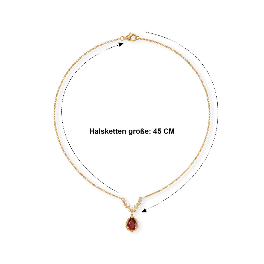 EVER TRUE Rubin-Feuer-Triplett-Quarz Halskette ca. 45 cm 316L Edelstahl ca. 2,82 ct.