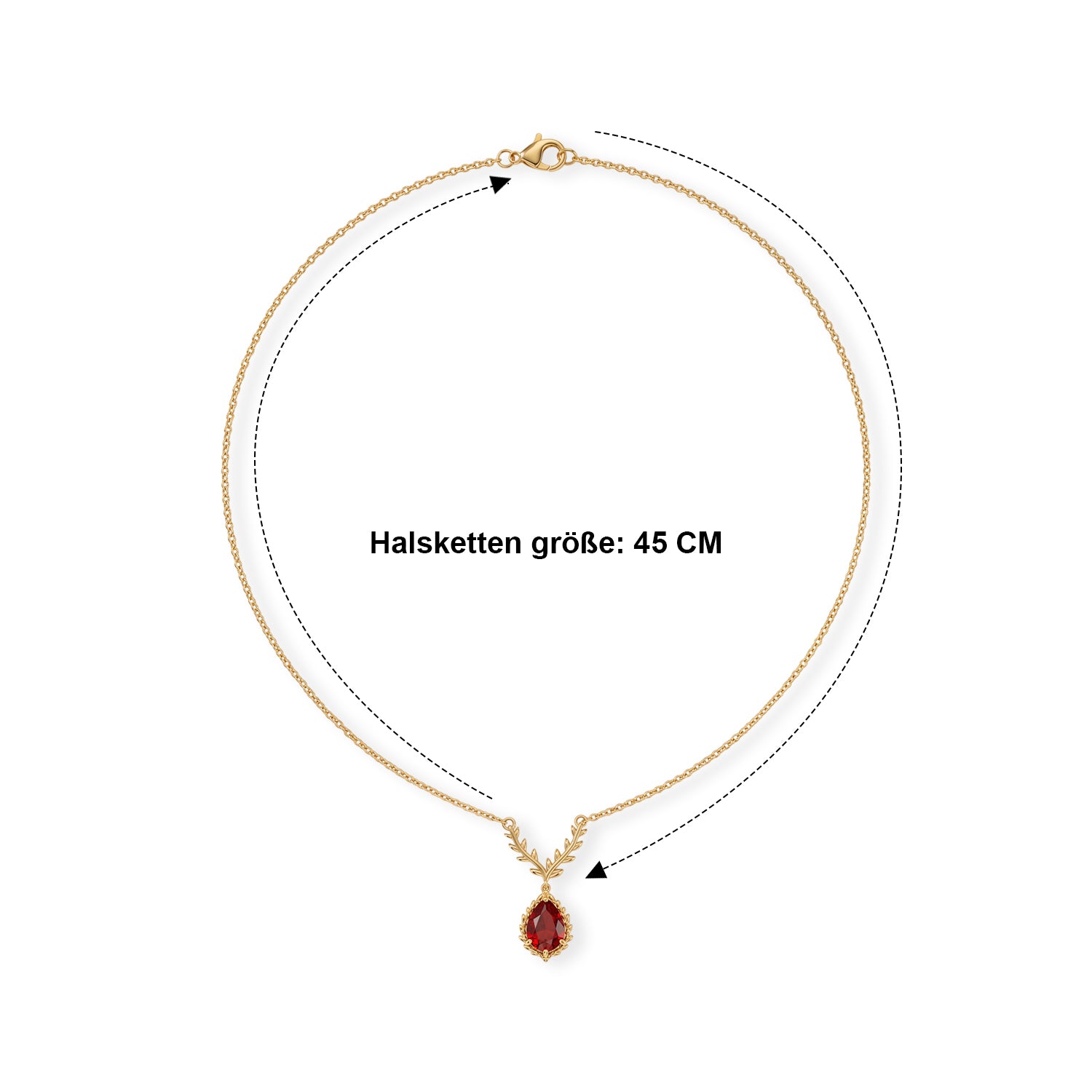 EVER TRUE Rubin-Feuer-Triplett-Quarz Halskette ca. 45 cm 316L Edelstahl ca. 2,82 ct.