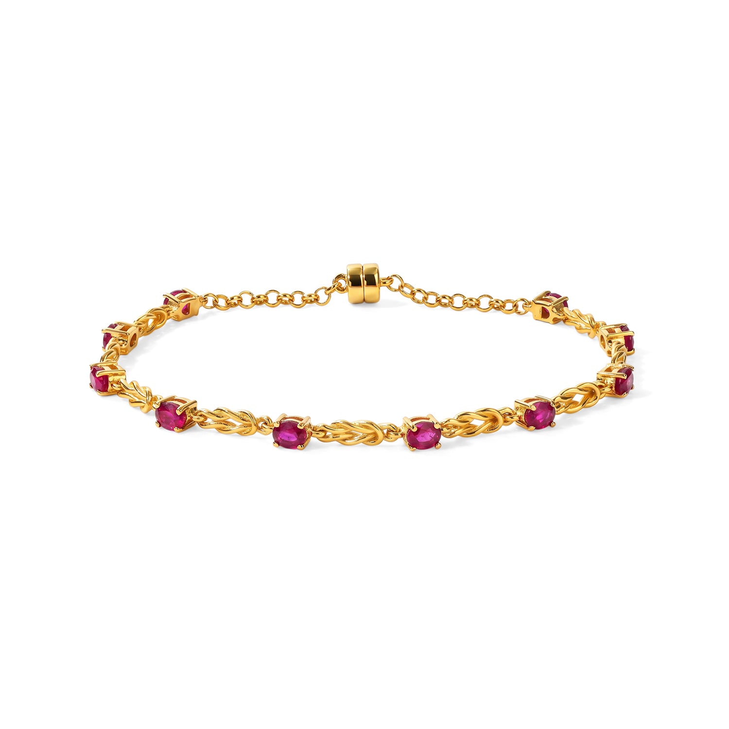 EVER TRUE Afrikanischer Rubin (Fissure gefüllt) Armband ca. 19 cm 950 Kupfer ca. 2.20 ct
