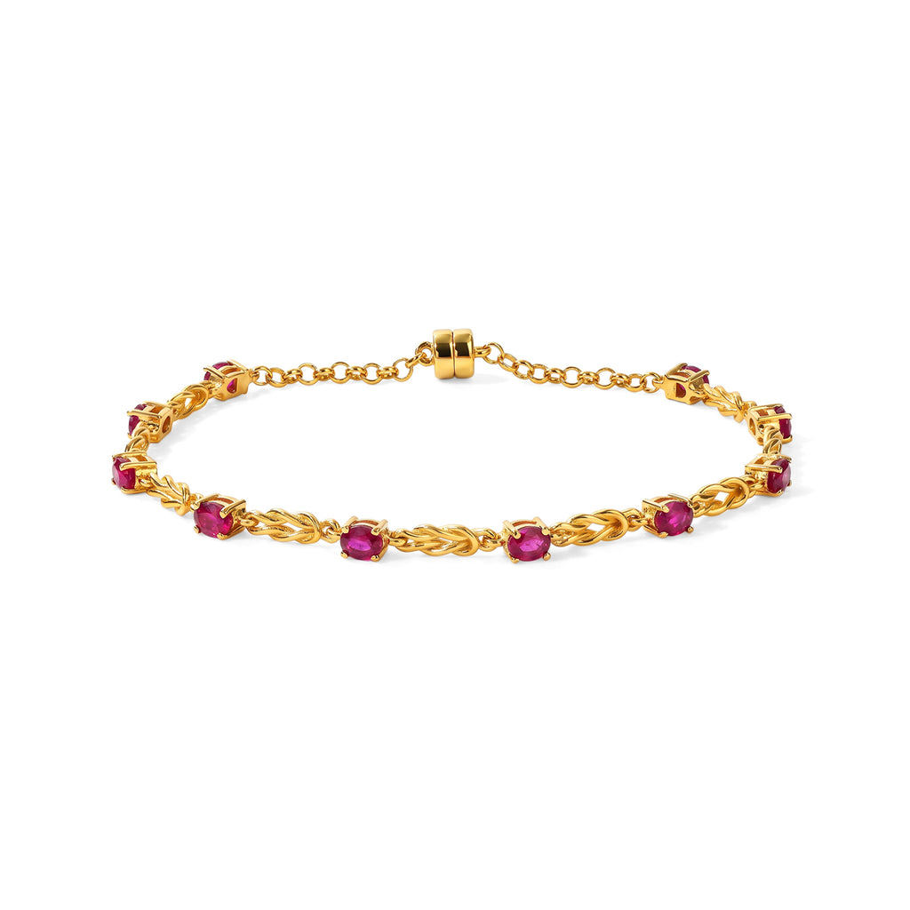 EVER TRUE Afrikanischer Rubin (Fissure gefüllt) Armband ca. 19 cm 950 Kupfer ca. 2.20 ct