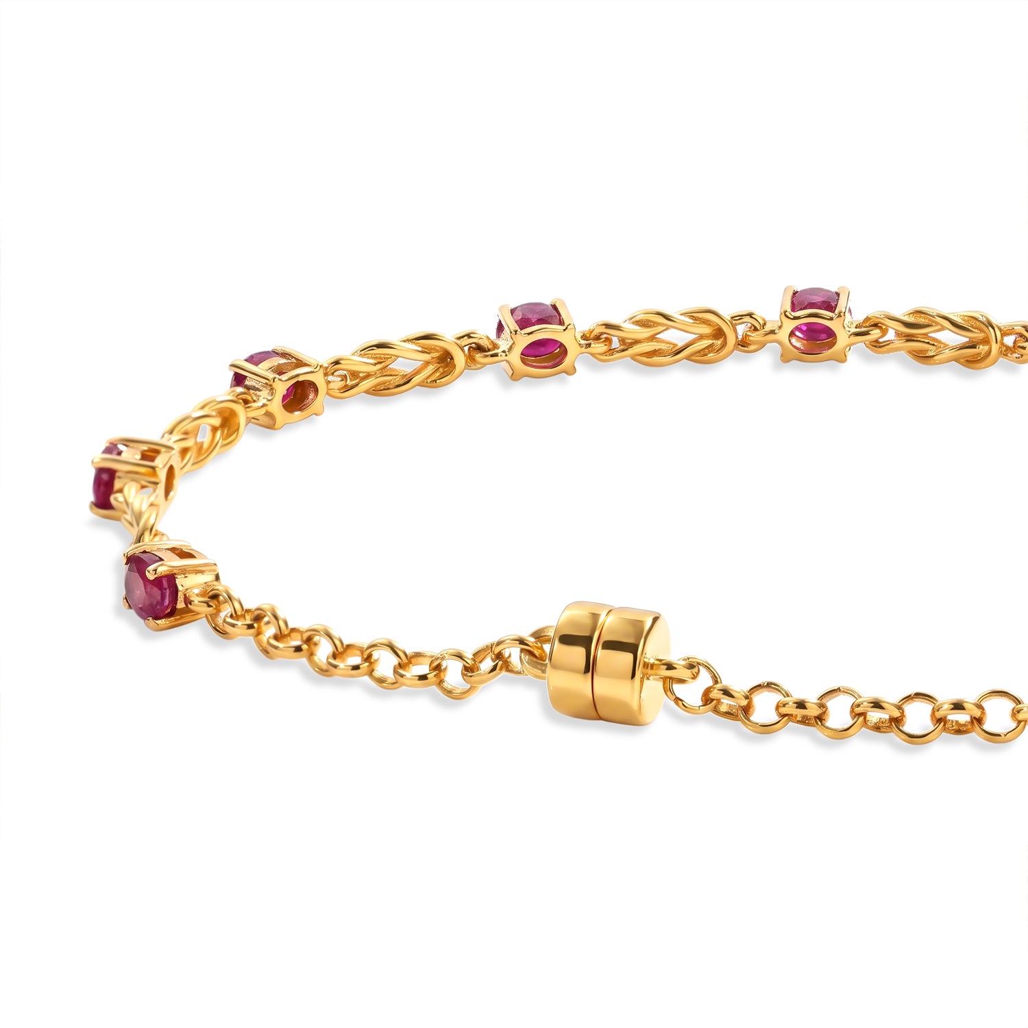 EVER TRUE Afrikanischer Rubin (Fissure gefüllt) Armband ca. 19 cm 950 Kupfer ca. 2.20 ct