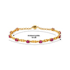 EVER TRUE Afrikanischer Rubin (Fissure gefüllt) Armband ca. 19 cm 950 Kupfer ca. 2.20 ct