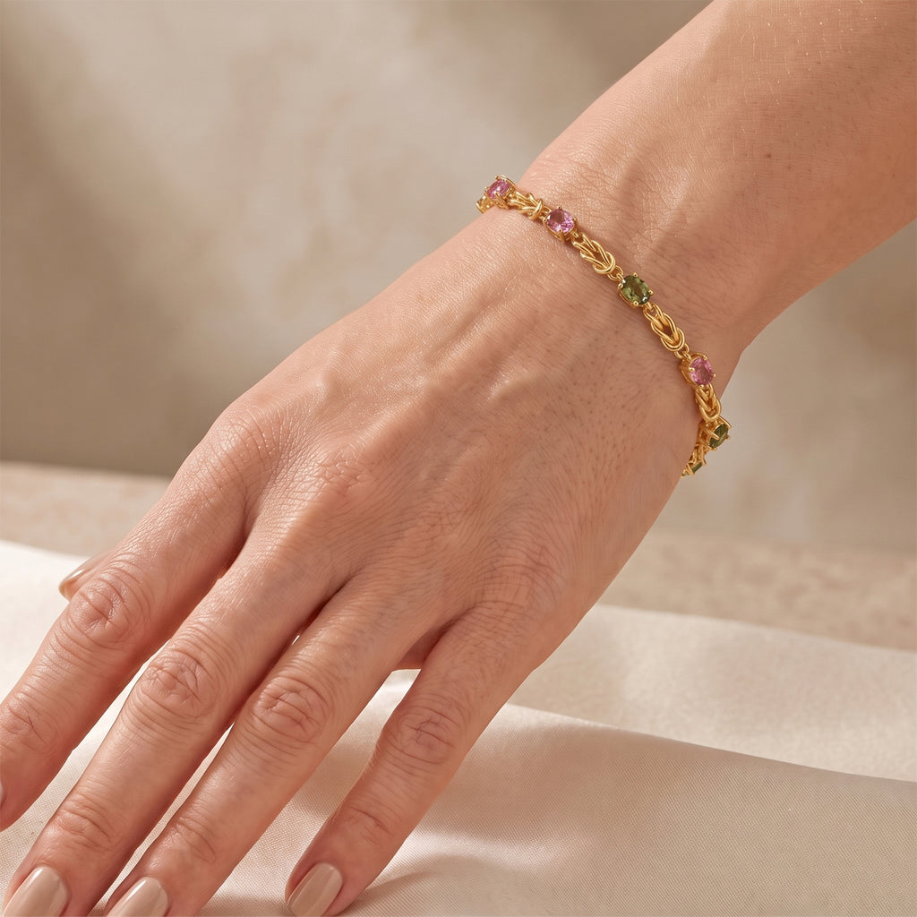 EVER TRUE Mehrfarbig-Turmalin Armband ca. 19 cm 950 Kupfer ca. 2.20 ct