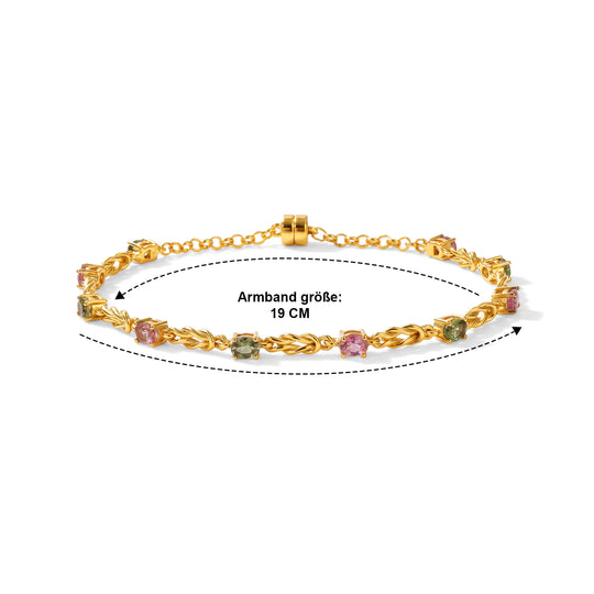 EVER TRUE Mehrfarbig-Turmalin Armband ca. 19 cm 950 Kupfer ca. 2.20 ct