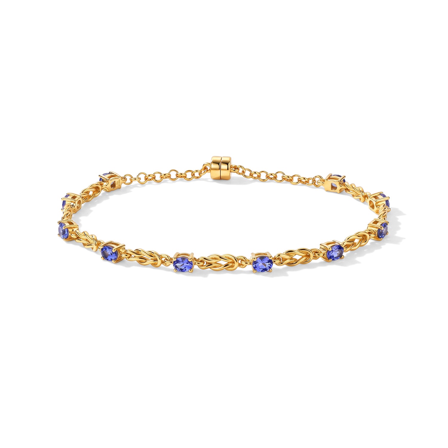 EVER TRUE Tansanit Armband ca. 19 cm 950 Kupfer ca. 2.20 ct