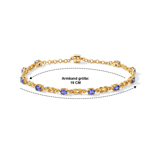 EVER TRUE Tansanit Armband ca. 19 cm 950 Kupfer ca. 2.20 ct