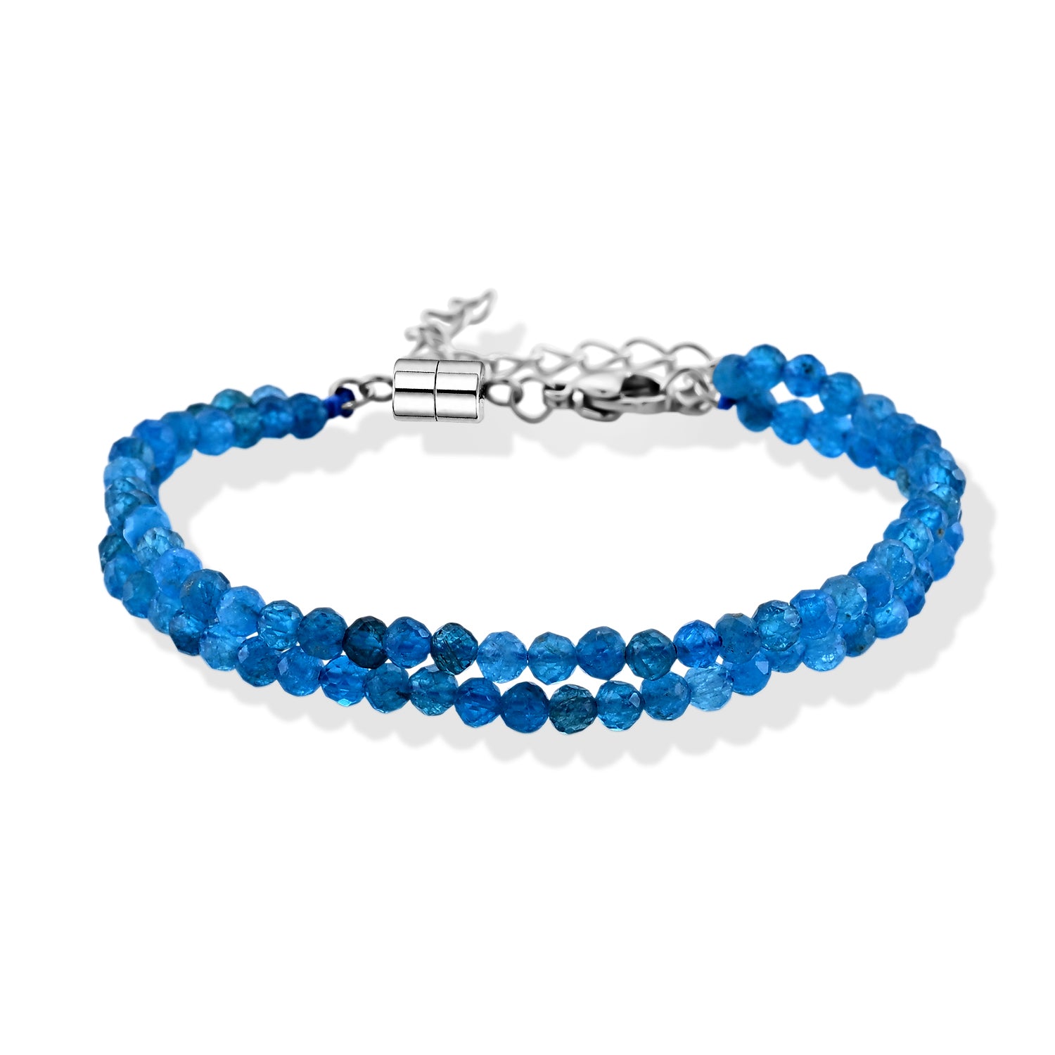 Natürlicher Neon-Apatit Armband ca. 18 cm 316L Edelstahl ca. 30,00 ct.