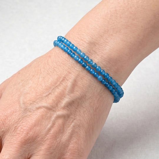 Natürlicher Neon-Apatit Armband ca. 18 cm 316L Edelstahl ca. 30,00 ct.