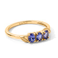 EverTrue Tansanit Trilogie Ring, Messing mit Gelbgold E-Beschichtung - 0,60 ct.
