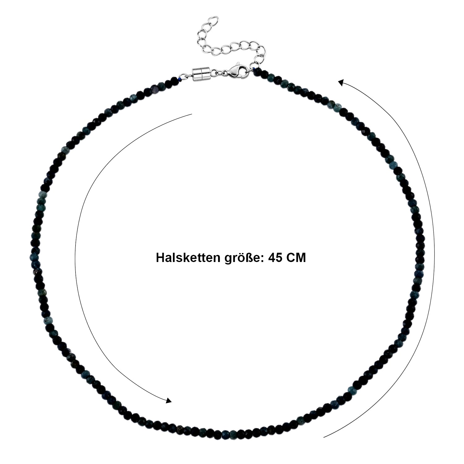 Pirineu Lagunen Turmalin Halskette ca. 45 cm 316L Edelstahl ca. 60.00 ct