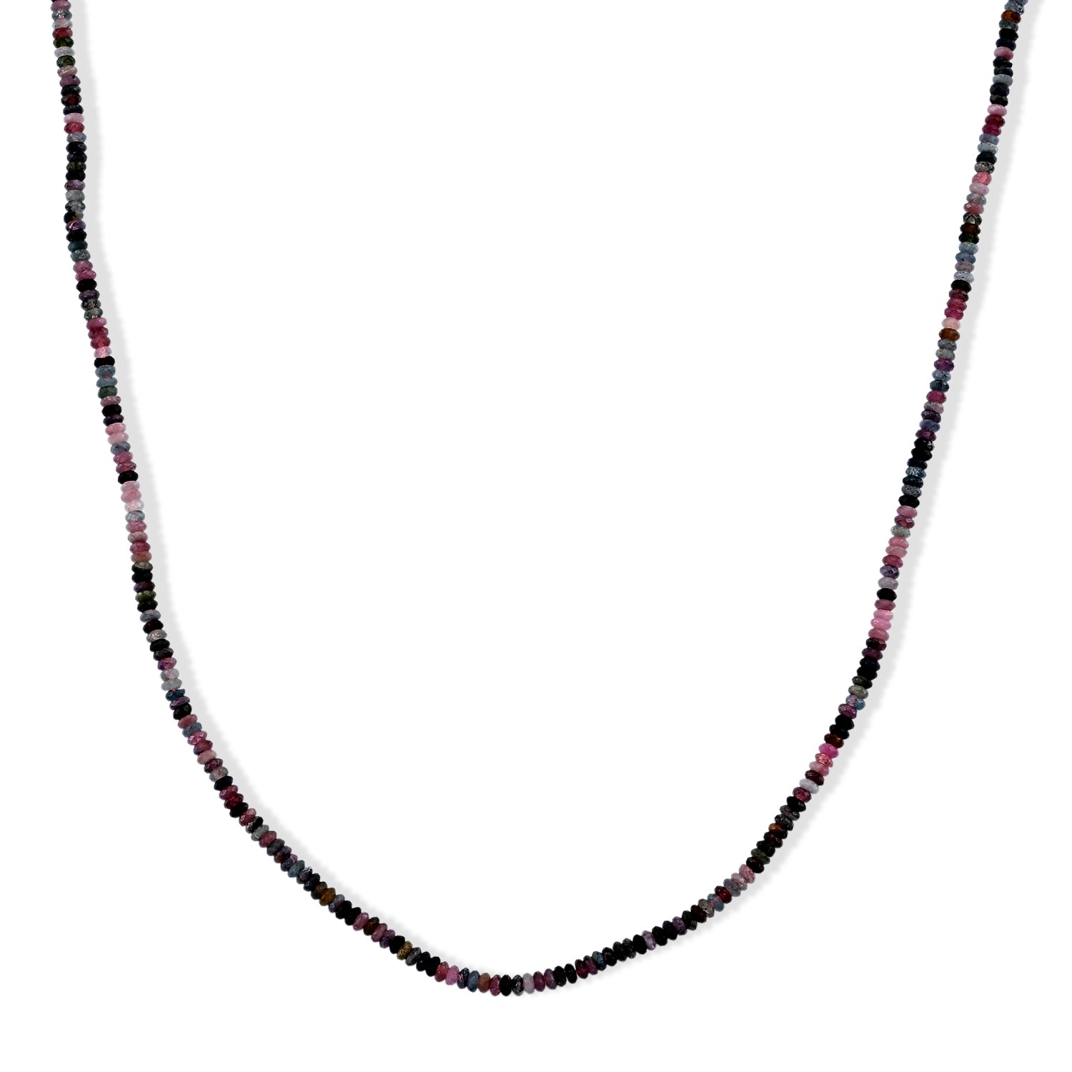 Mehrfarbig-Turmalin Halskette ca. 45 cm 316L Edelstahl ca. 35.00 ct