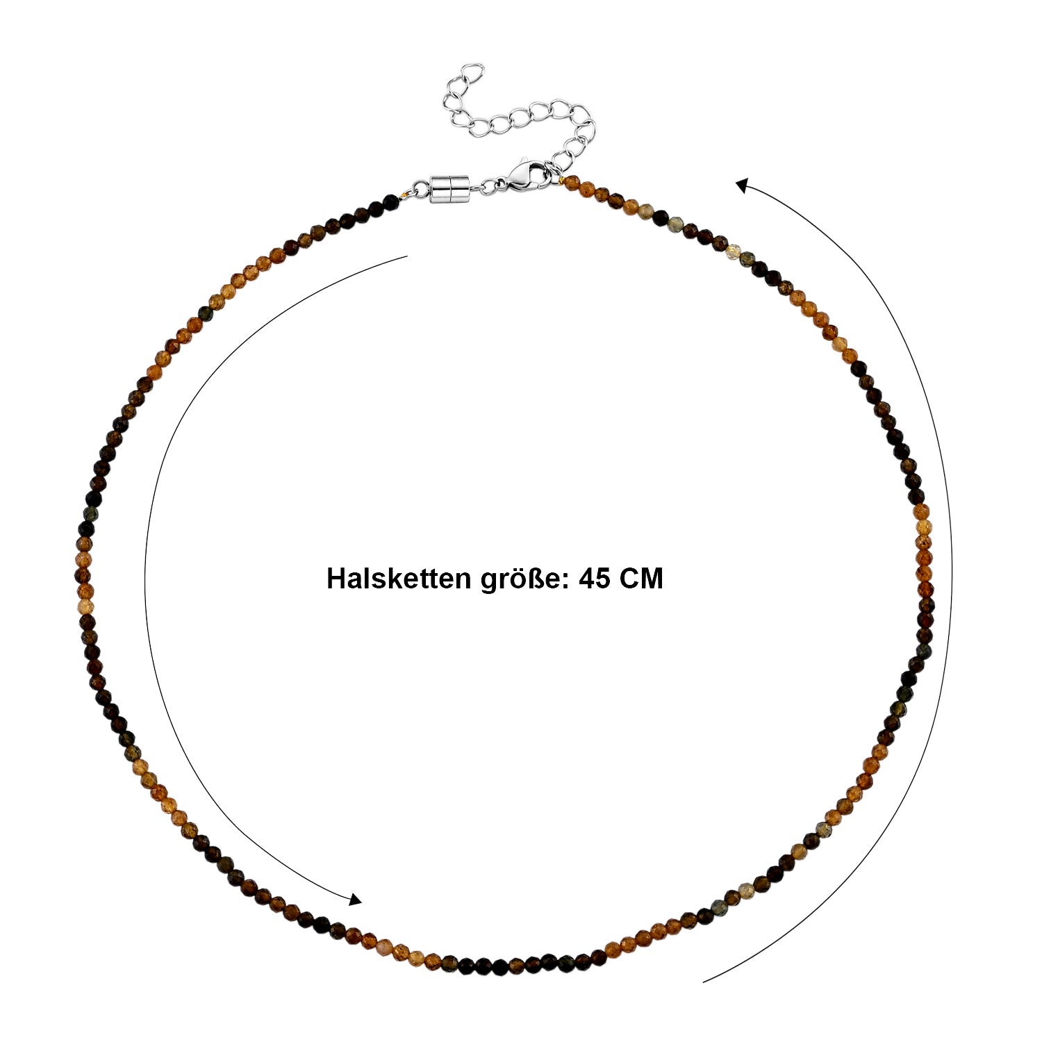 Gelber Turmalin, Mehrfarbige-Turmalin Halskette ca. 45 cm 316L Edelstahl ca. 28.00 ct